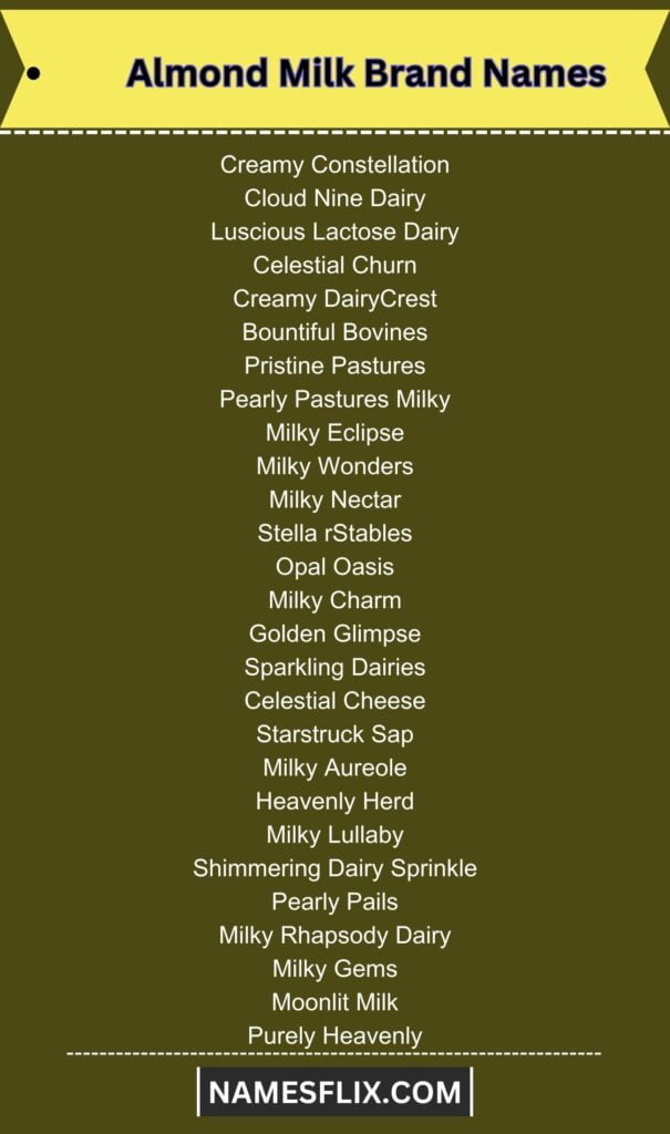 Almond Milk Brand Names
