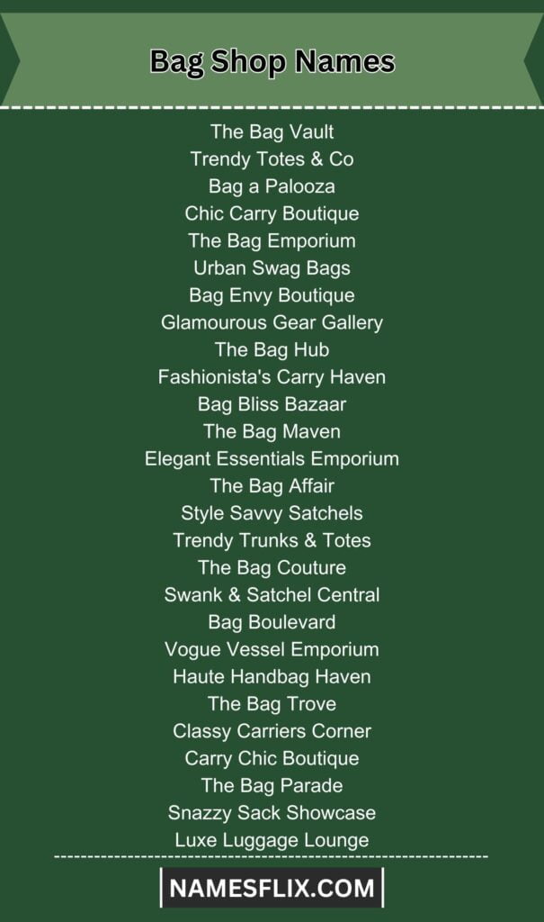 Bag Shop Names