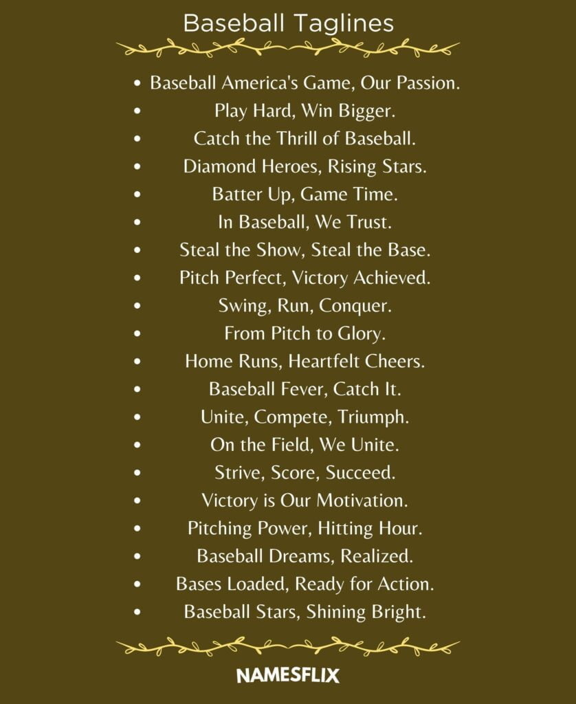 Baseball Taglines