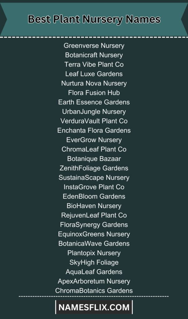 Plant Nursery Names