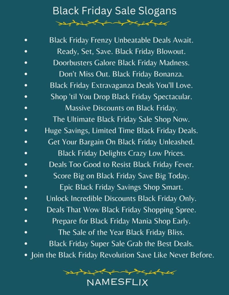 Black Friday Sale Slogans