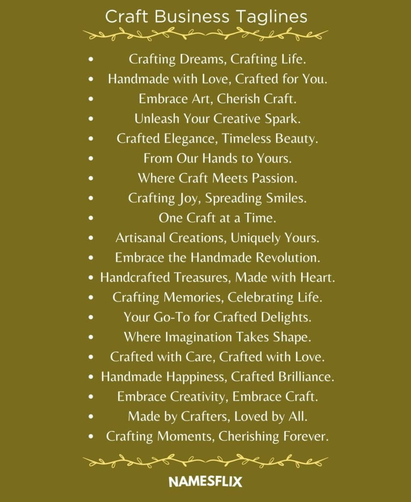 Craft Business Taglines
