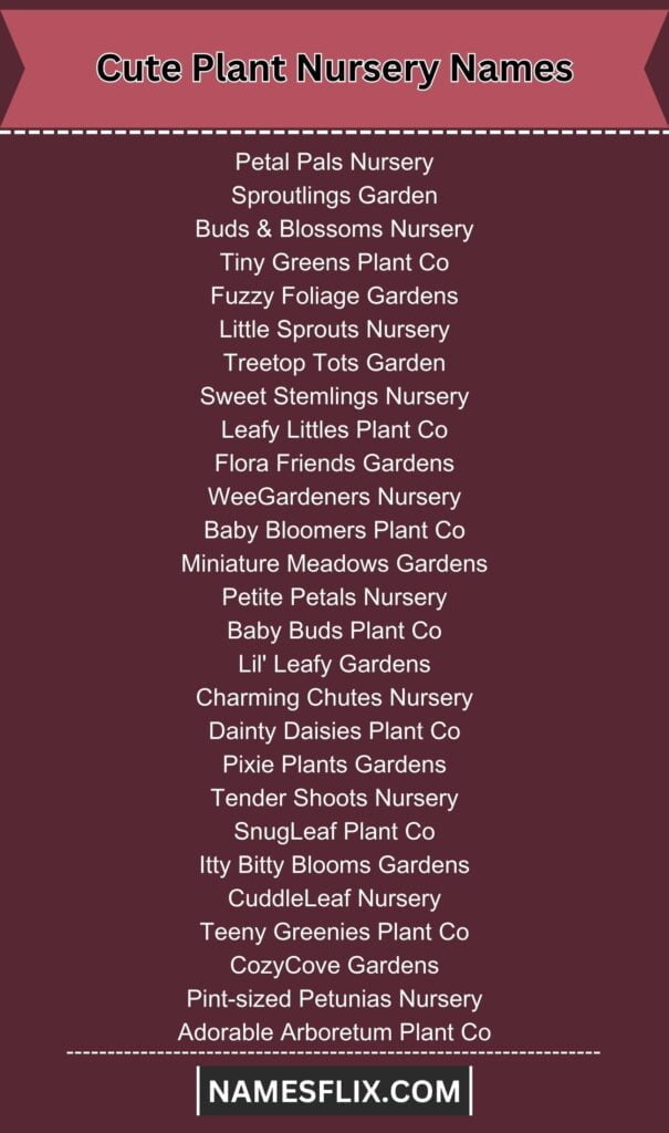 Plant Nursery Names