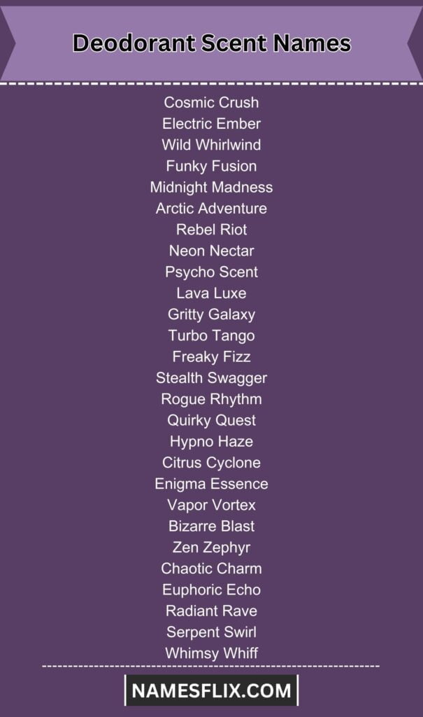 Deodorant Scent Names