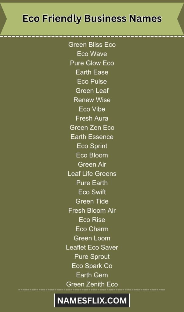 Eco Friendly Business Names
