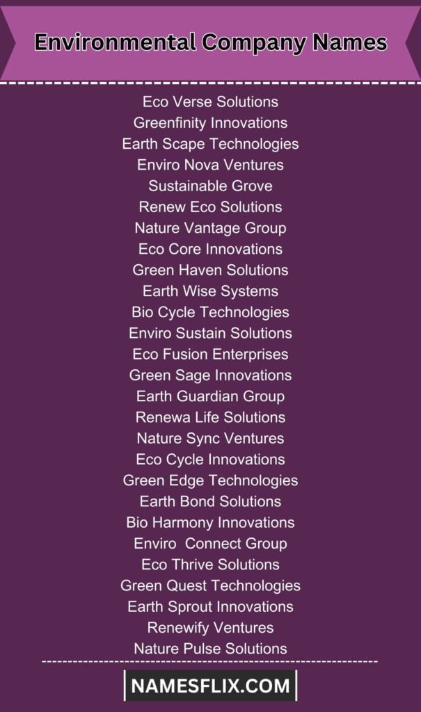 Environmental Company Names