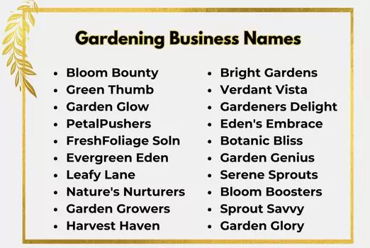 Gardening Business Names