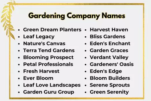 Gardening Company Names