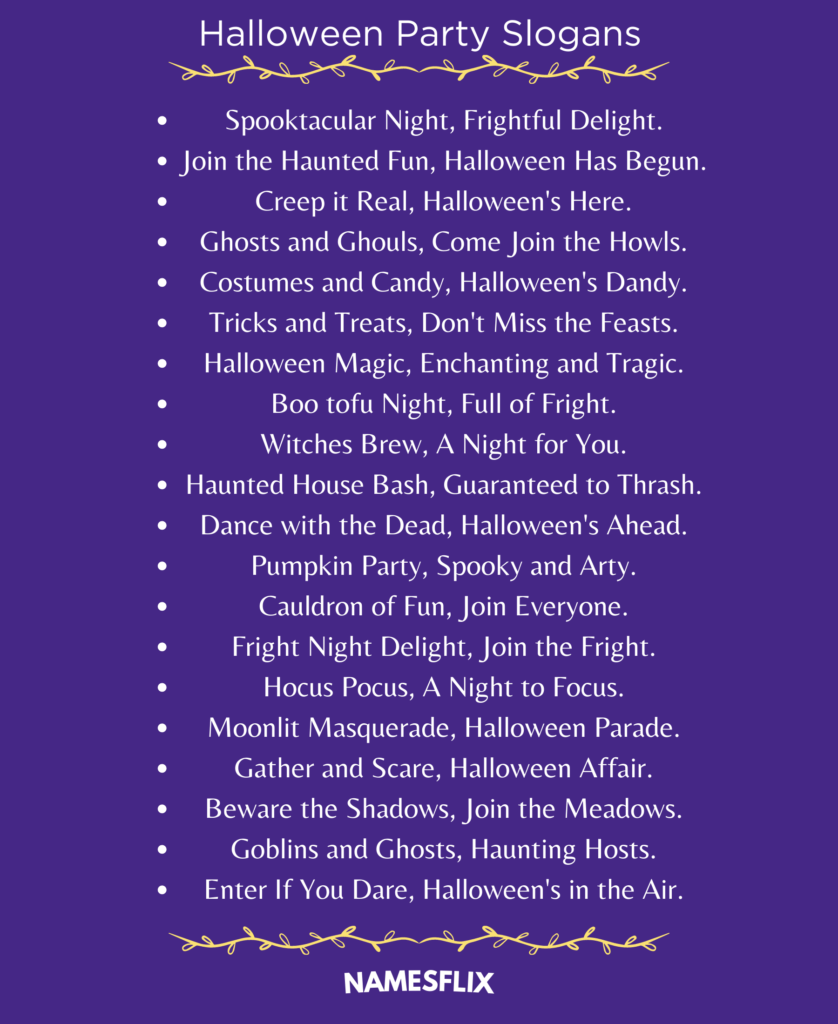 Halloween Party Slogans