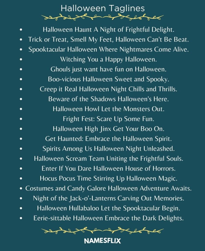 Halloween Taglines
