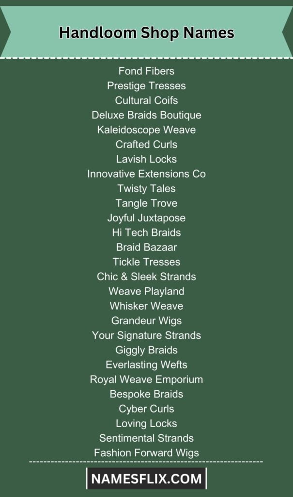 Handloom Shop Names