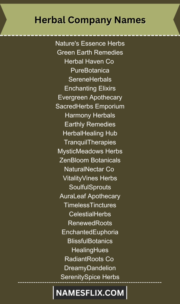 Herbal Company Names