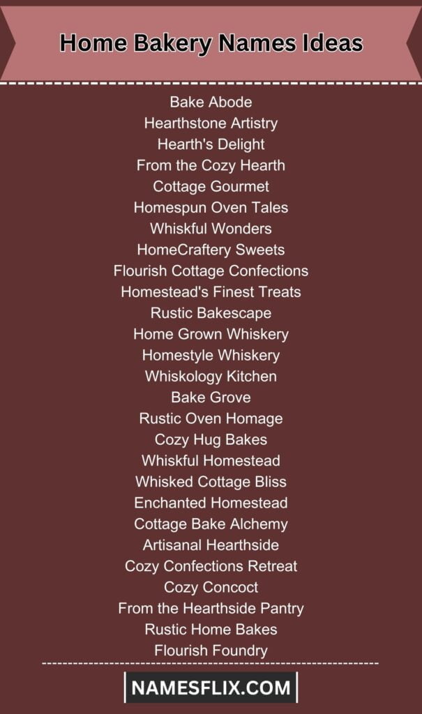 Home Bakery Names Ideas