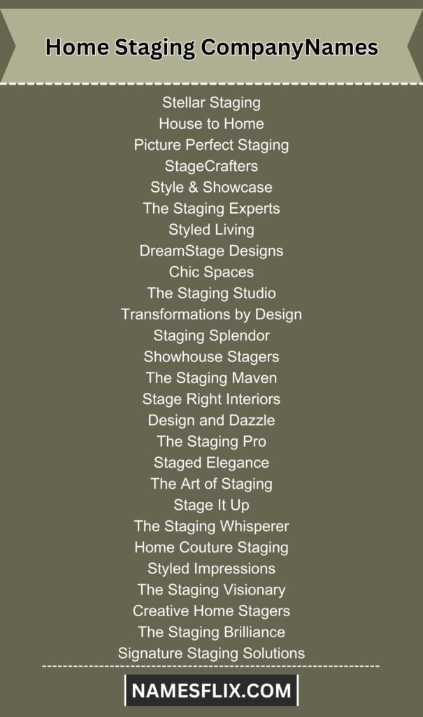 Home Staging Company Names