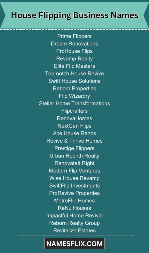 House Flipping Business Names