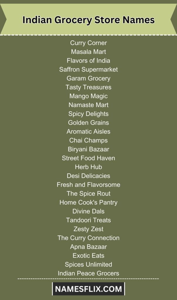 Indian Grocery Store Names