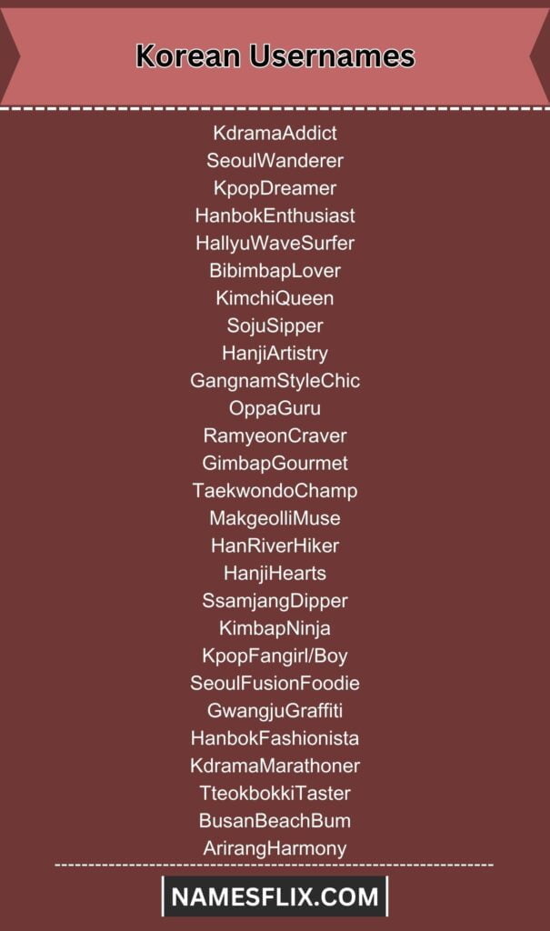 Korean Usernames