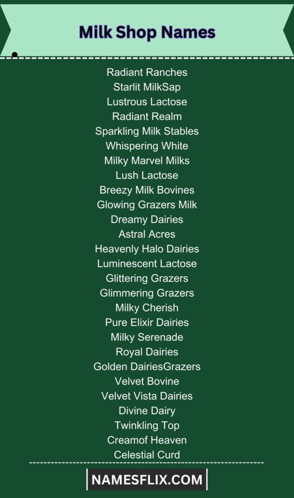 Milk Shop Names