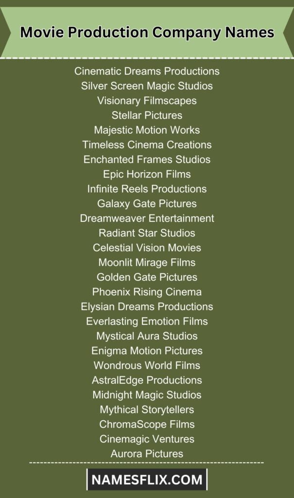 Movie Production Company Names
