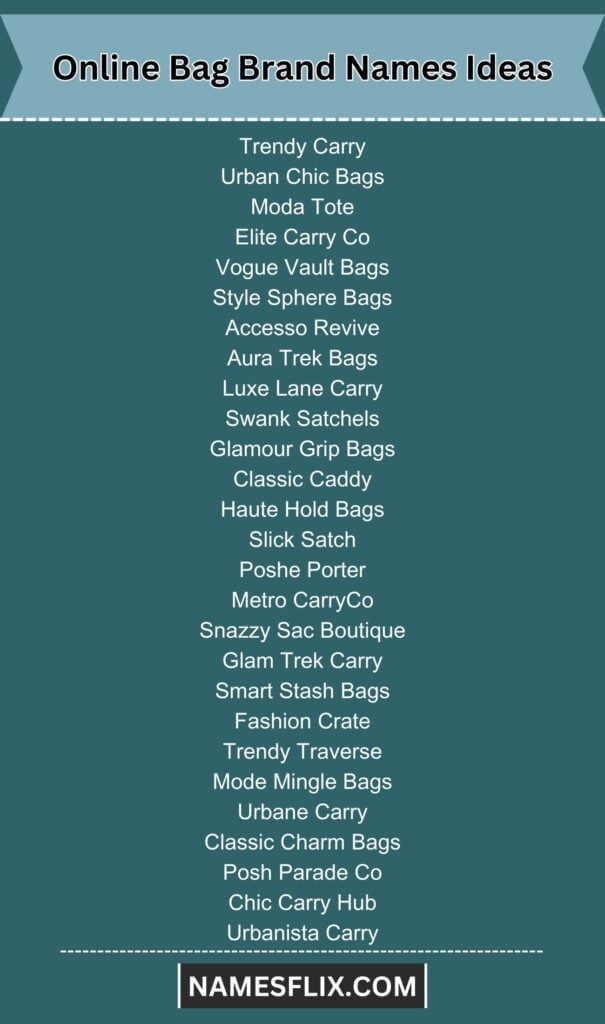 Online Bag Shop Names Ideas