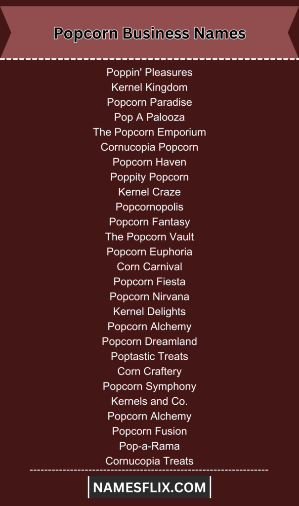 Popcorn Business Names