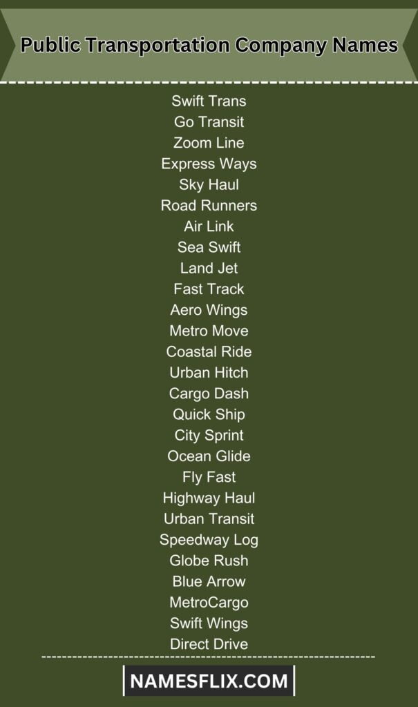 Public Transportation Company Names