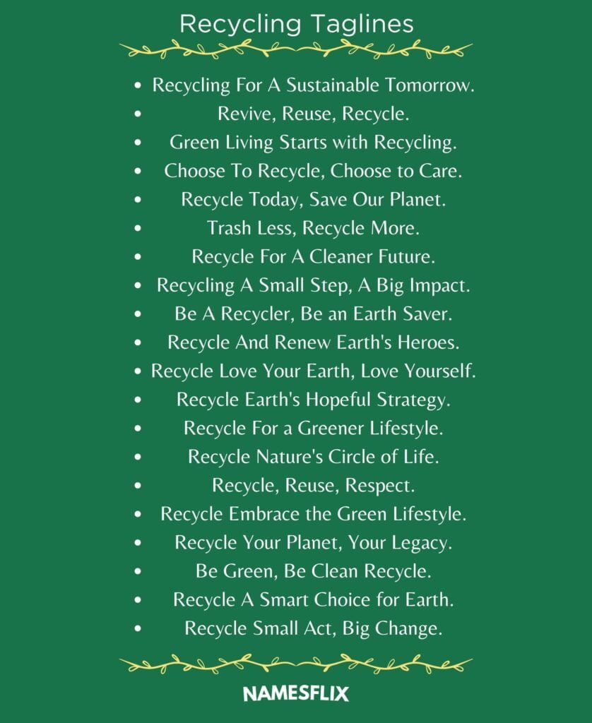 Recycling Taglines