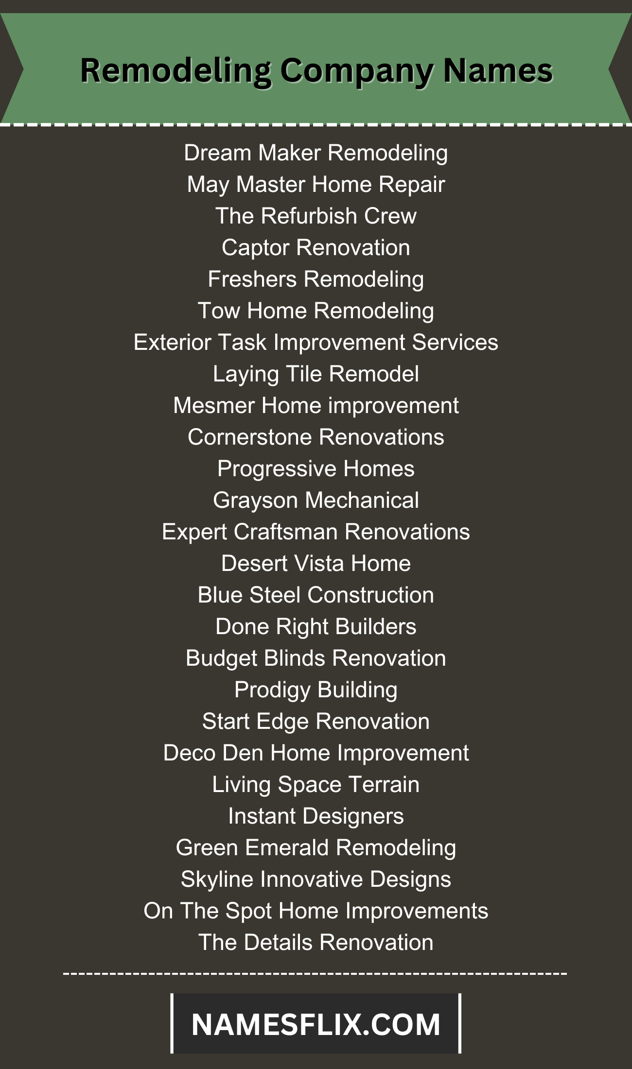 1200+ Best Renovation & Home Remodeling Company Names