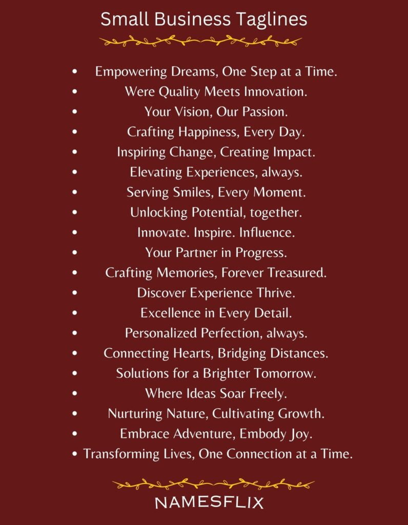 Small Business Taglines