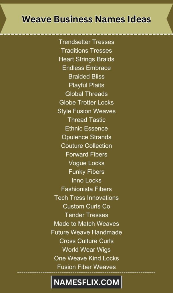 Weave Business Names Ideas