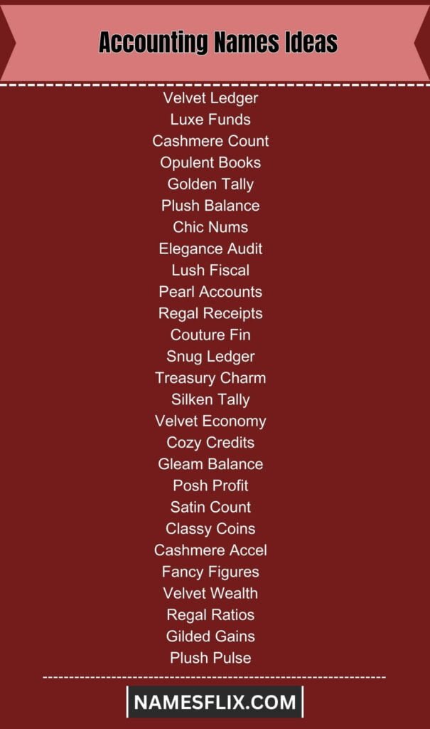Accounting Names Ideas