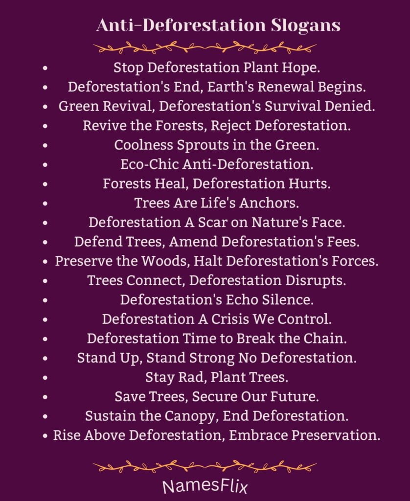 Anti-Deforestation Slogans