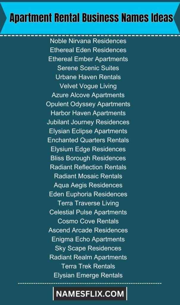 Apartment Rental Business Names Ideas