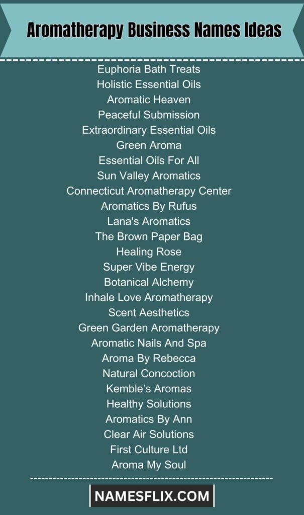 Aromatherapy Business Names Ideas