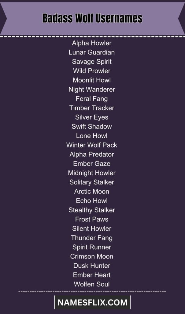 Badass Wolf Usernames
