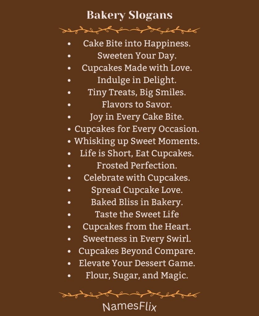 Bakery Slogans