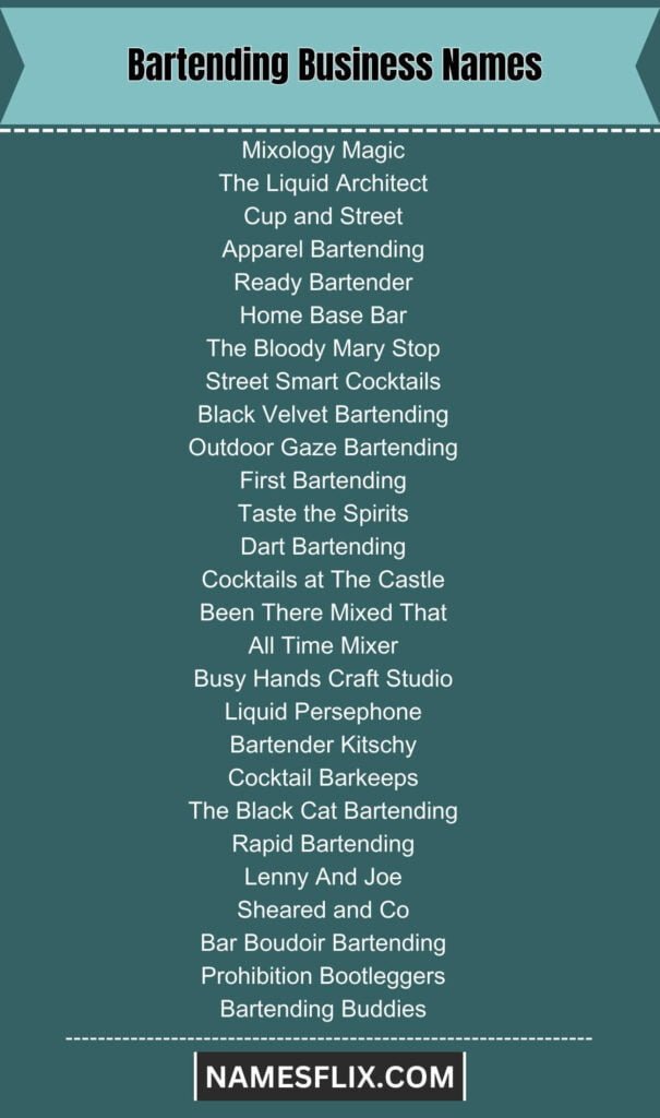 Bartending Business Names