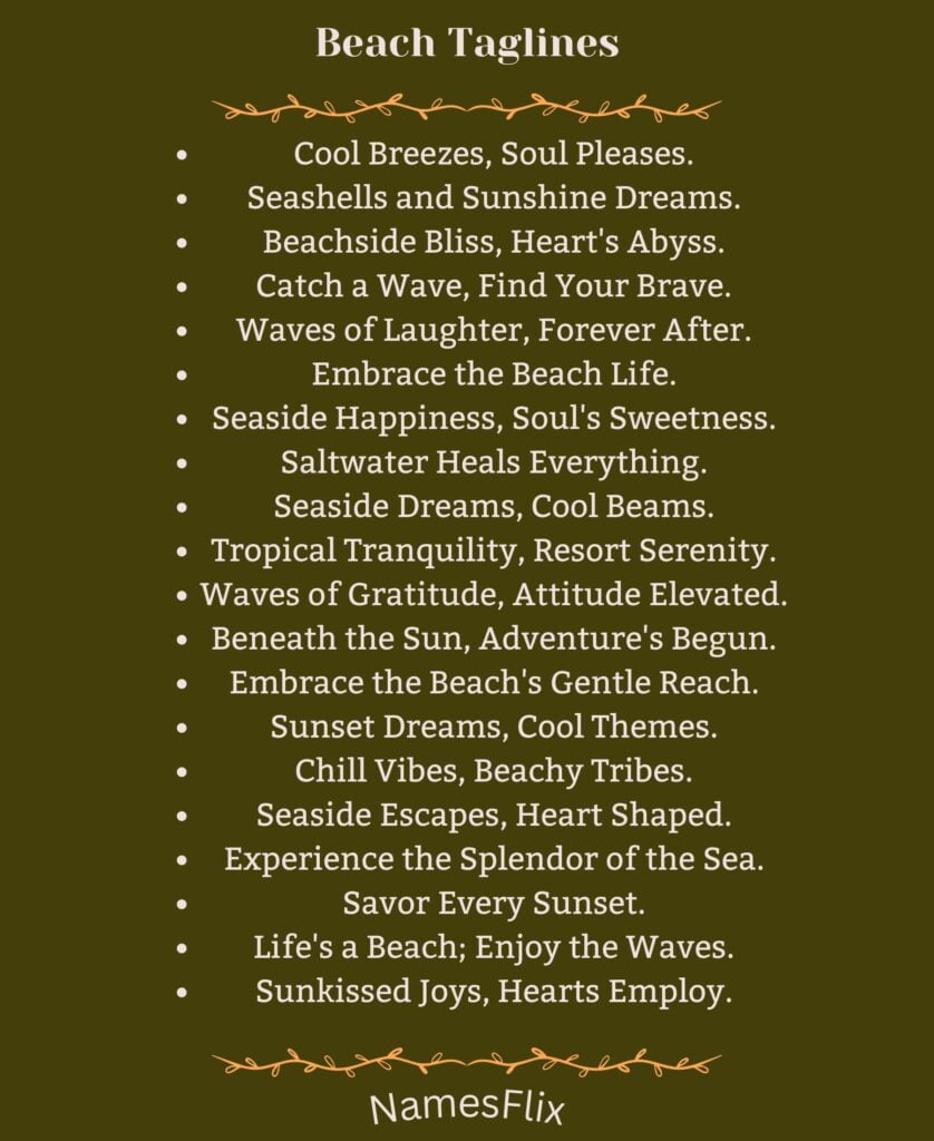 Beach Taglines