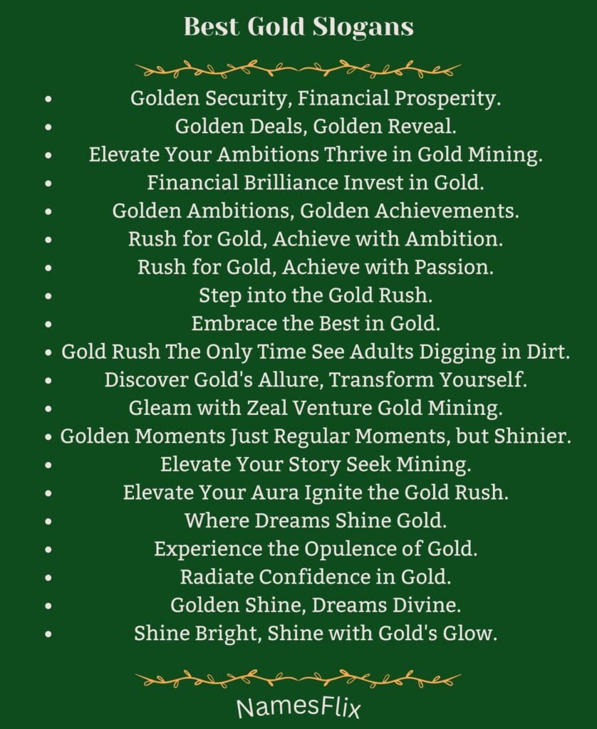 Best Gold Slogans