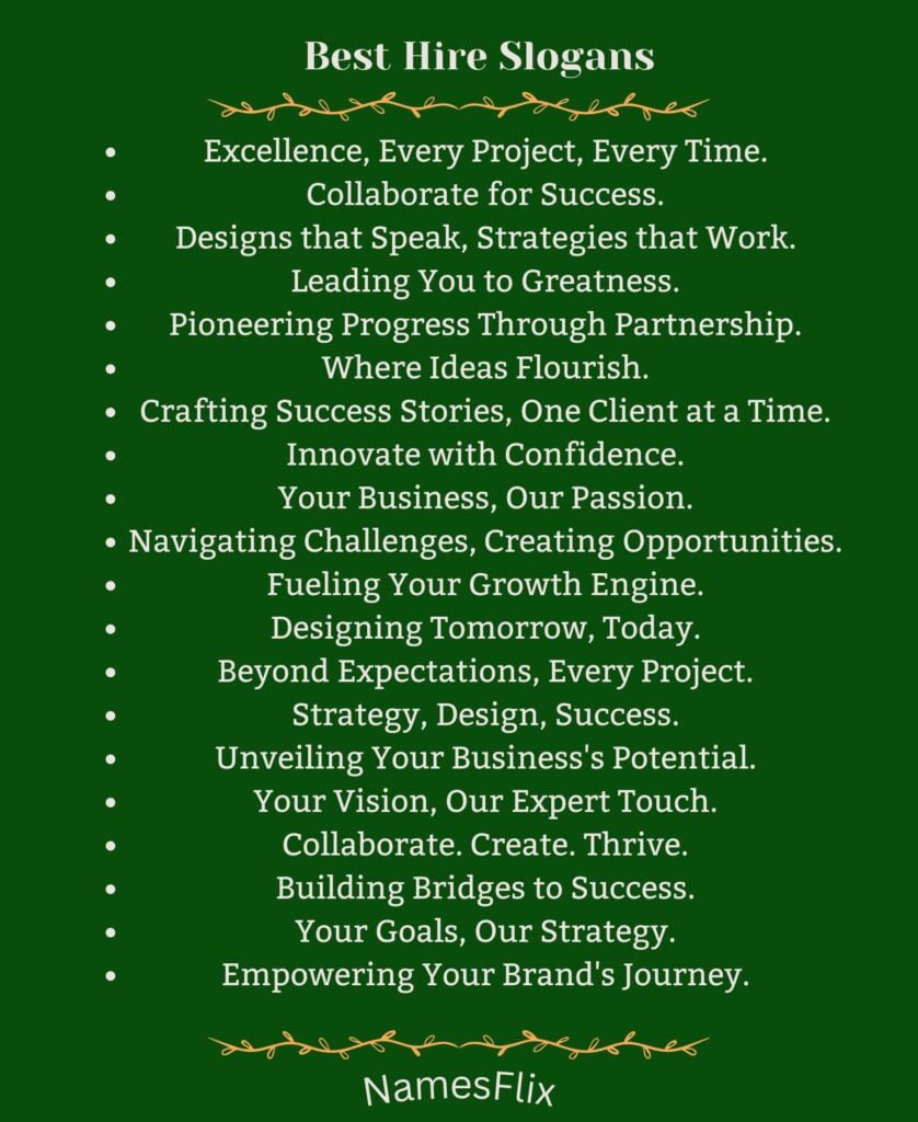 Best Hire Slogans
