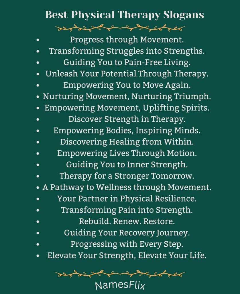 Best Physical Therapy Slogans