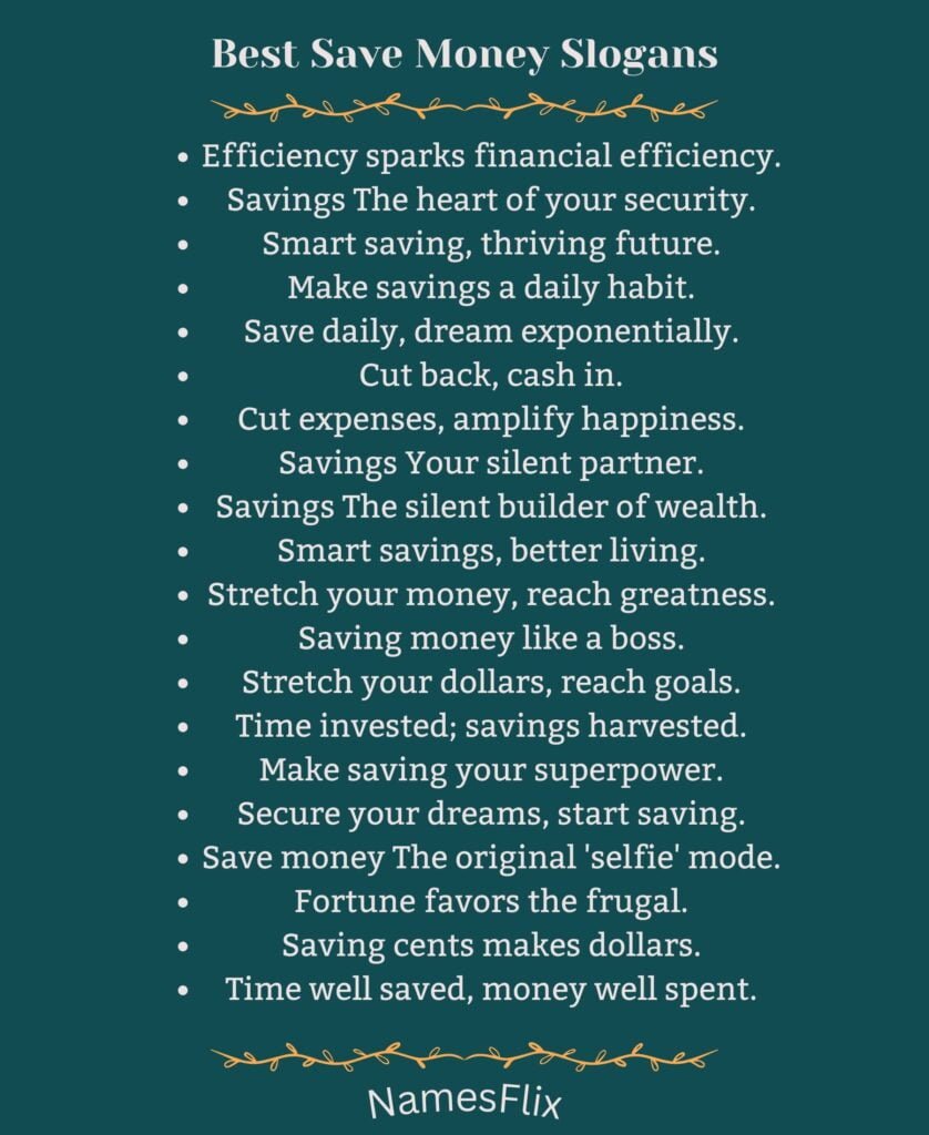 Best Save Money Slogans