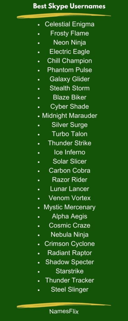 Best Usernames for Skype
