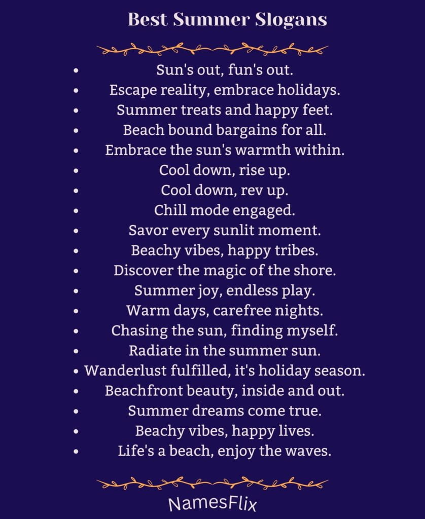 Best Summer Slogans