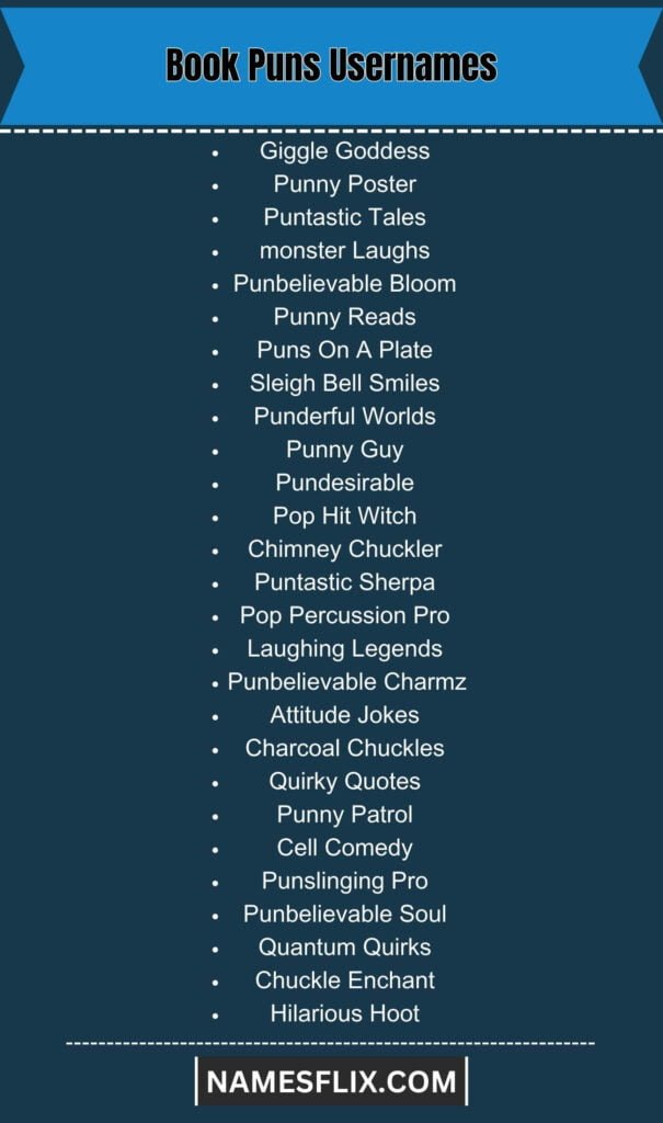 Book Puns Usernames
