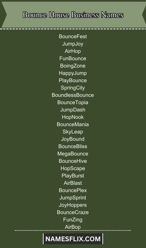 Bounce House Business Names