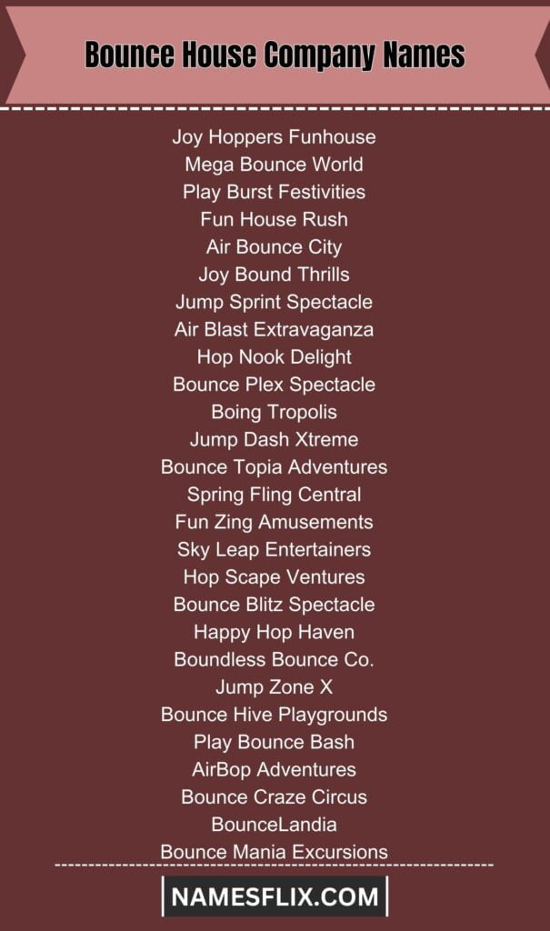 Bounce House Company Names