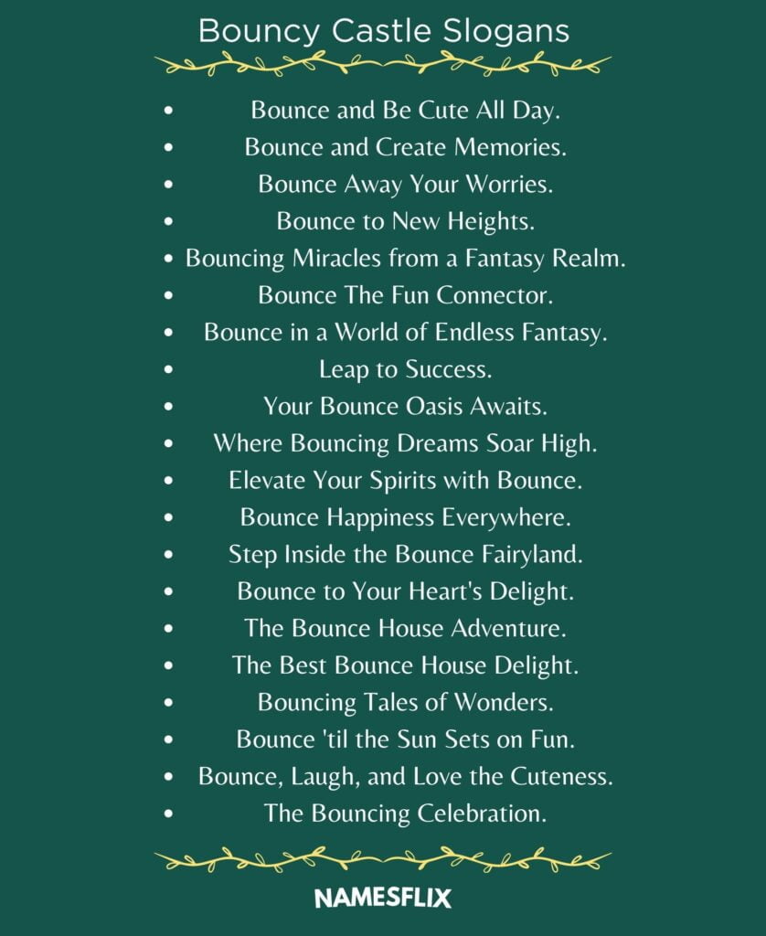 Bouncy Castle Slogans