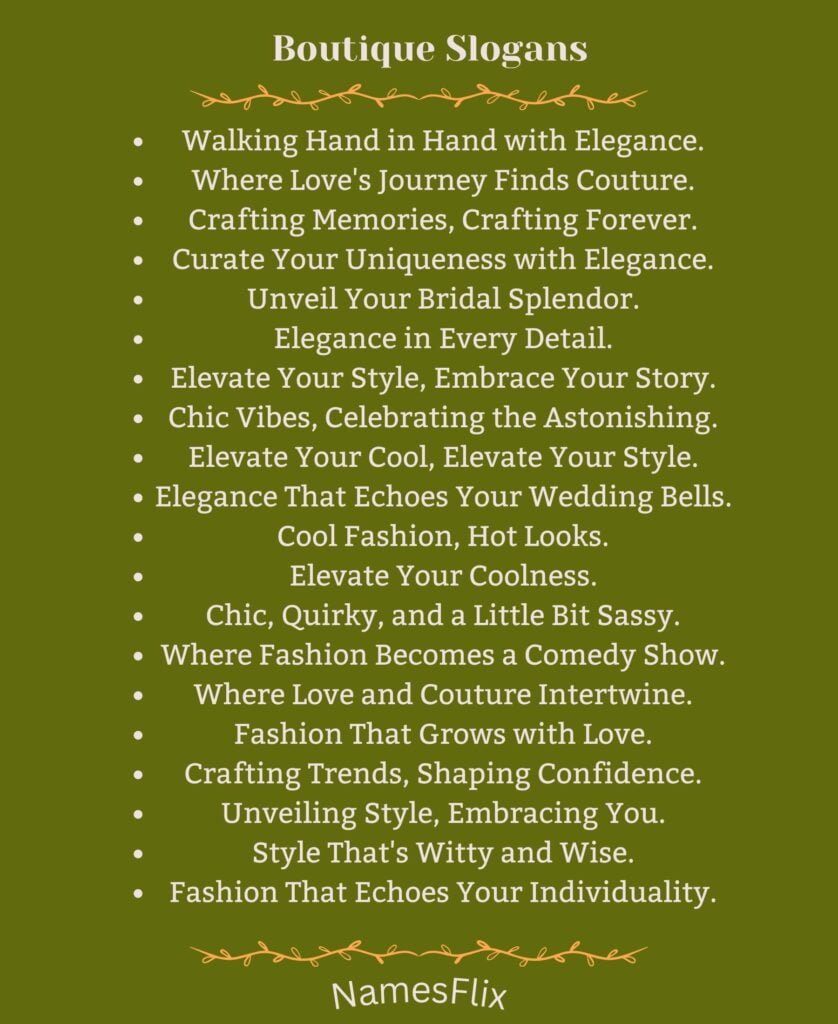 Boutique Slogans