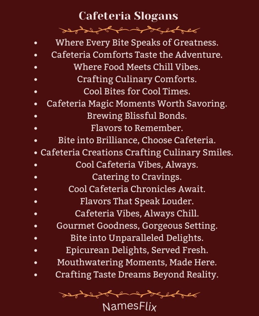 Cafeteria Slogans